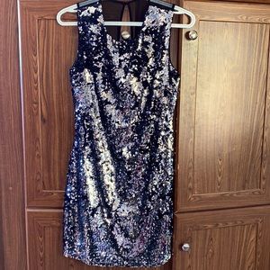 Ark & Co. black and silver sequin dress